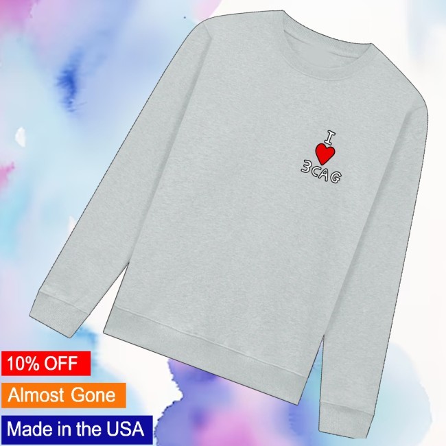 Kneecap Merch Store I Love 3 3Cag Crewneck